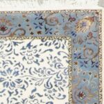 2’9”x9’5” Traditional Ivory & Blue Wool & Silk Hand-Knotted Rug - Image 3