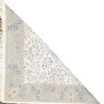 2’9”x9’5” Traditional Ivory & Blue Wool & Silk Hand-Knotted Rug - Image 4
