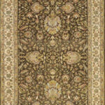 4’1”x15’ Classic Traditional Green Wool Hand-Knotted Rug
