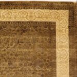 8’10”x11’4” Traditional Brown Wool & Silk Hand-Knotted Rug - Image 3