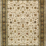 8'8"x11'7" Traditional Tabriz Wool & Silk Hand-Knotted Rug