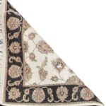 2’6”x10’ Traditional Ivory & Black Wool & Silk Hand-Knotted Rug - Image 4