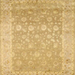 7’11”x9’11” Traditional Brown Wool & Silk Hand-Knotted Rug