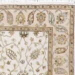 4’3”x6’3” Traditional Ivory Wool & Silk Hand-Knotted Rug - Image 3