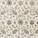 4’3”x6’3” Traditional Ivory Wool & Silk Hand-Knotted Rug - Image 2