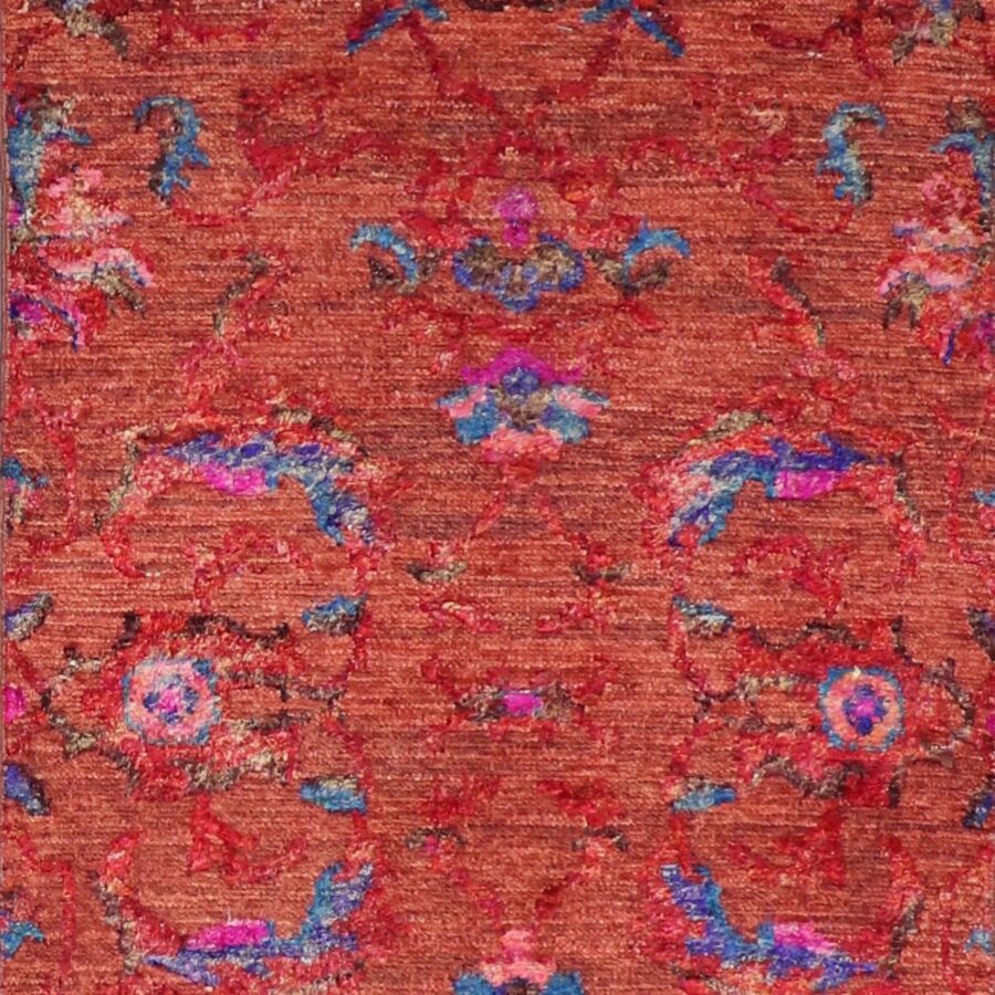 5’9”x8’ Transitional Orange Wool & Silk Hand-Knotted Rug - Direct Rug Import | Rugs in Chicago, Indiana,South Bend,Granger