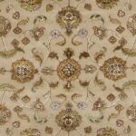 6’x8’11” Traditional Gold Tabriz Wool & Silk Hand-Knotted Rug - Image 2
