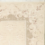 5'6"x8'2" Transitional Ivory Wool & Silk Hand-Knotted Rug - Image 3