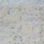 3’2”x9’11” Transitional Gray & Light Blue Wool & Silk Hand-Knotted Rug - Image 3