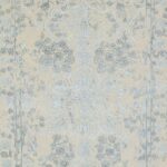 3’2”x9’11” Transitional Gray & Light Blue Wool & Silk Hand-Knotted Rug - Image 2
