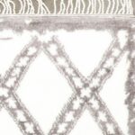 4’2”x6’1” Contemporary White Moroccan Wool Hand-Knotted Rug - Image 3