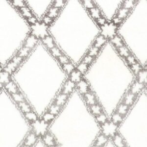 4’2”x6’1” Contemporary White Moroccan Wool Hand-Knotted Rug