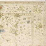 7’11”x10’ Traditional Ivory Kashan Wool & Silk Hand-Knotted Rug - Image 3