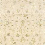 7’11”x10’ Traditional Ivory Kashan Wool & Silk Hand-Knotted Rug - Image 2