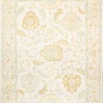 8'4"x11'9" Transitional Ivory Oushak Wool Hand-Knotted Rug
