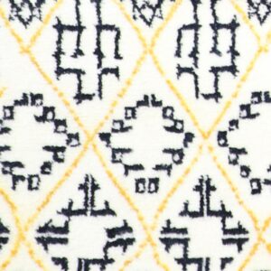 4’1”x6’1” Contemporary Yellow Black Wool Hand-Knotted Rug