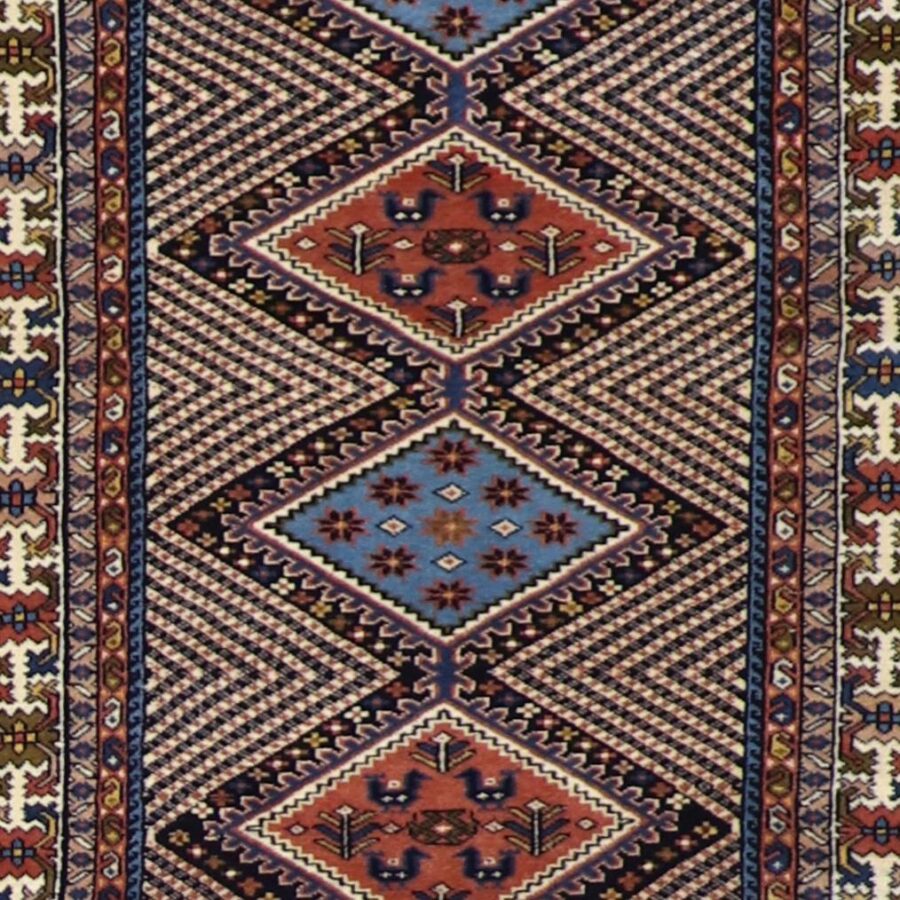 2’10”x13’ Decorative Brown & Blue Wool Hand-Knotted Rug - Direct Rug Import | Rugs in Chicago, Indiana,South Bend,Granger