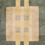 5’x5’ Contemporary Brown Tibetan Wool Hand-Knotted Rug - Image 2
