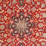 6’9”x10’ Traditional Navy and Red Wool Hand-Knotted Rug - Image 2