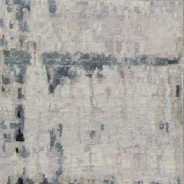 4’x11’10” Contemporary Tan&Gray & Blue Wool & Silk Hand-Knotted Rug - Direct Rug Import | Rugs in Chicago, Indiana,South Bend,Granger