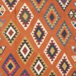 5’8”x8’1” Persian Kilim Orange Wool Hand-Knotted Rug - Image 2