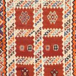 5’2”x9’2” Persian Kilim Rust Wool Hand-Knotted Rug - Image 3