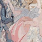 4’11”x8’1” Dancing in The Paradise Gray Wool Hand-Knotted Tapestry - Image 3