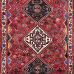 5’10”x8’6” Traditional Red Persian Wool Hand-Knotted Rug