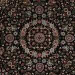 6’1”x6’1” Traditional Tabriz Black Wool Hand-Knotted Rug - Image 2