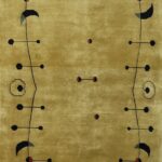 4’11”x7’7” Contemporary Gold Wool Hand-Knotted Rug