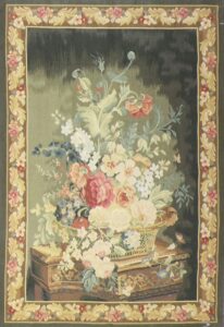 3’6”x5’2” Green Wool Hand-Knotted Tapestry