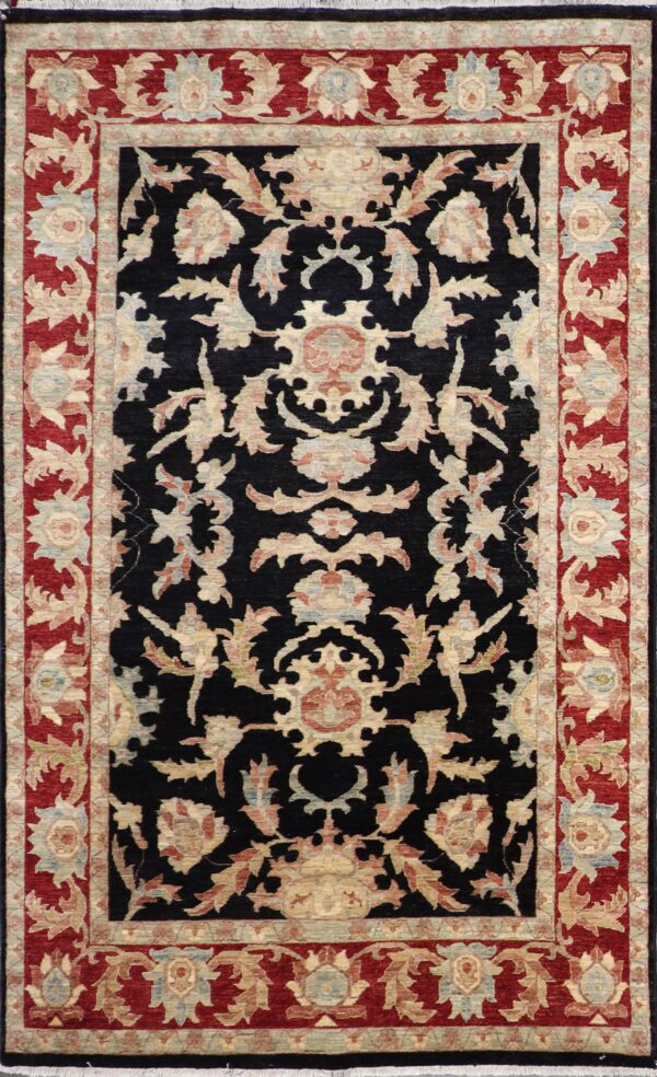 5'11"9'9" Decorative Black Tabriz Wool Hand-Knotted Rug - Direct Rug Import | Rugs in Chicago, Indiana,South Bend,Granger