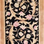 2’7”x8’ Traditional Black Wool Hand-Knotted Rug