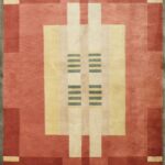 5’7”x8’6” Decorative Orange Tibet Wool Hand-Knotted Rug