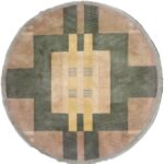 5’x5’ Contemporary Brown Tibetan Wool Hand-Knotted Rug