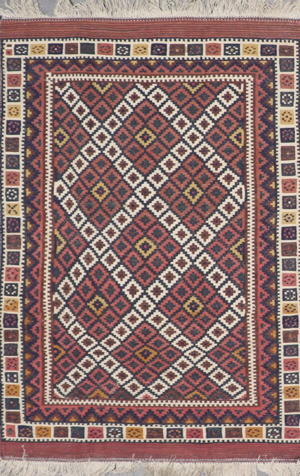 4’5”x6’2” Persian Kilim Brown Wool Hand-Knotted Rug - Direct Rug Import | Rugs in Chicago, Indiana,South Bend,Granger