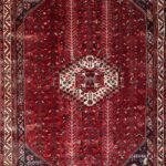 5’7”x8’6” Traditional Persian Mahal Red Wool Hand-Knotted Rug