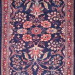 3’9”x17’2” Traditional Navy Persian Wool Hand-Knotted Runner