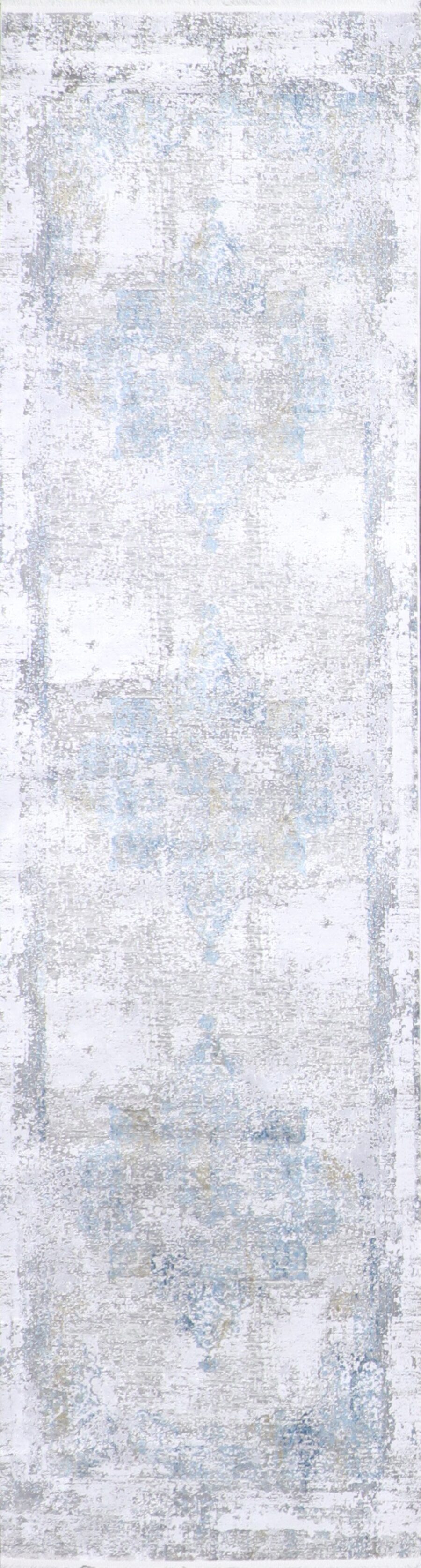 2’7”x9’10”Transitional Gray & Silver Wool & Silk Hand-Finished Rug - Direct Rug Import | Rugs in Chicago, Indiana,South Bend,Granger