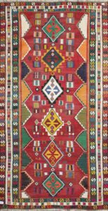 5’x9’8” Persian Kilim Red Wool Hand-Knotted Runner