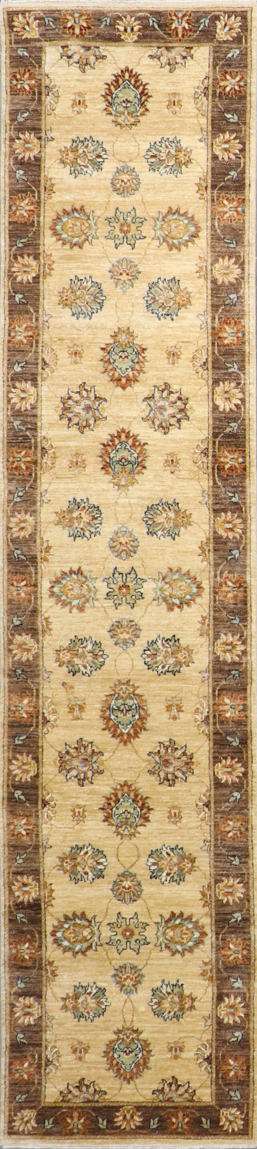 2’6”x11’9” Traditional Tan & Brown Hand-Spun Wool Hand-Knotted Rug - Direct Rug Import | Rugs in Chicago, Indiana,South Bend,Granger