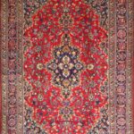 6’4”x9’9” Traditional Persian Red Wool Hand-Knotted Rug