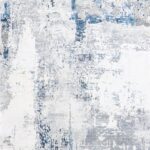 2’11”x9’10” Contemporary Gray Wool & Silk Hand-Finished Rug