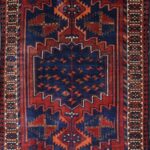 5’3”x6’5” Persian Tribal Navy Wool Hand-Knotted Rug