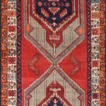 4’1”x10’2” Tribal Red Persian Wool Hand-Knotted Runner