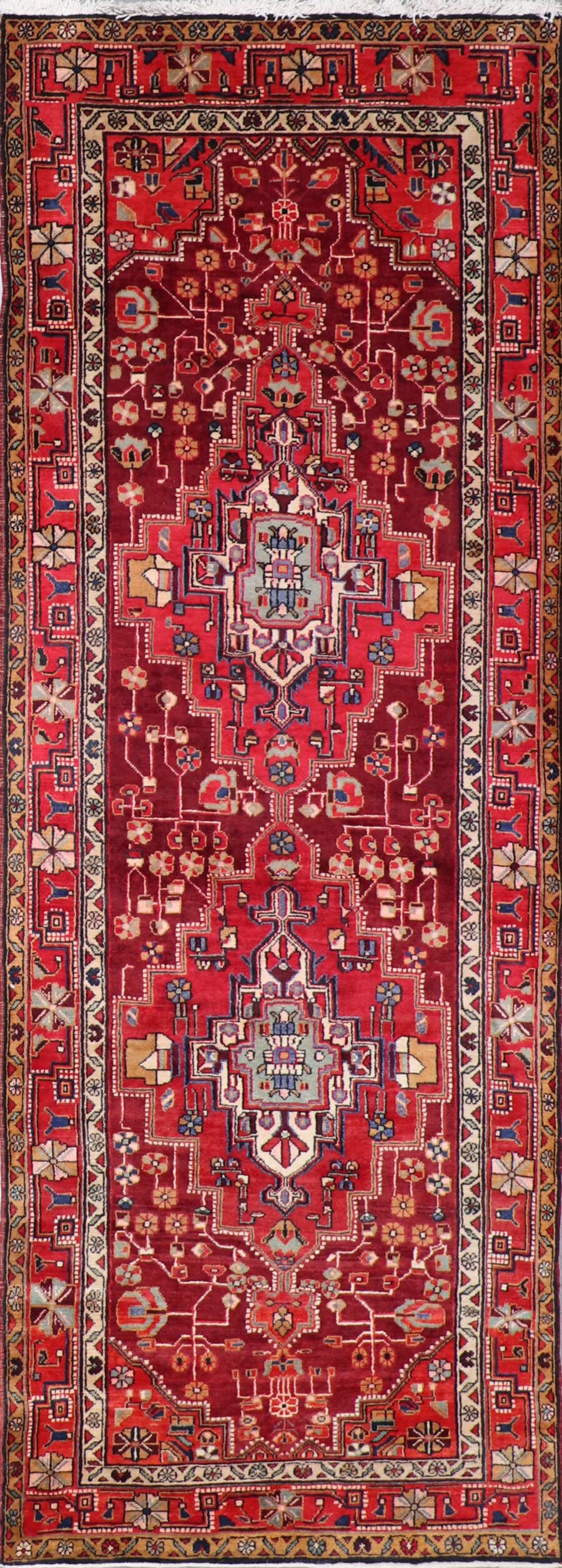 3’9”x10’10” Traditional Persian Red & Tan Wool Hand-Knotted Rug - Direct Rug Import | Rugs in Chicago, Indiana,South Bend,Granger
