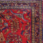 5’5”x6’2” Persian Sarouk Red Wool Hand-Knotted Rug - Image 2