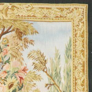 4’5”x6’ Gold Flatweave Wool Hand-Knotted Tapestry
