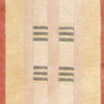 4’1”x4’1” Contemporary Orange Tibetan Wool Hand-Knotted Rug - Image 3