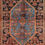 4’x6’9” Tribal Persian Antique Navy Wool Hand-Knotted Rug - Image 2